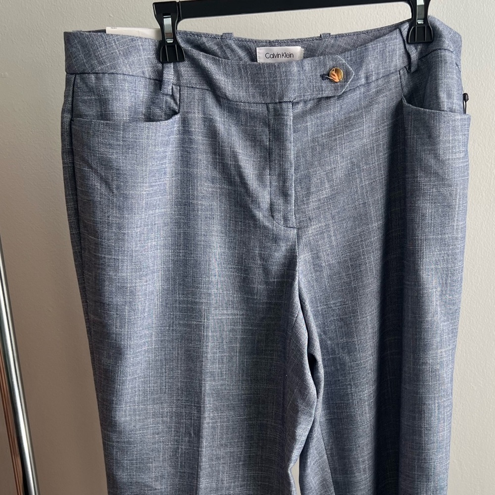 NWT Calvin Klein 14W light blue trouser suit pant